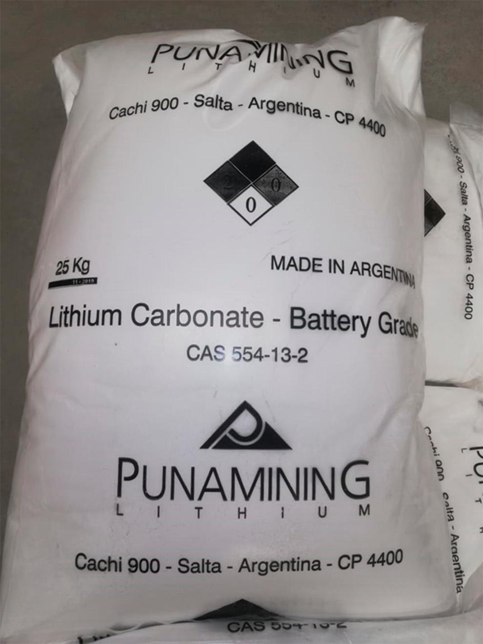 Argosy envió 20 toneladas de carbonato de litio de alta pureza producidas en Rincón