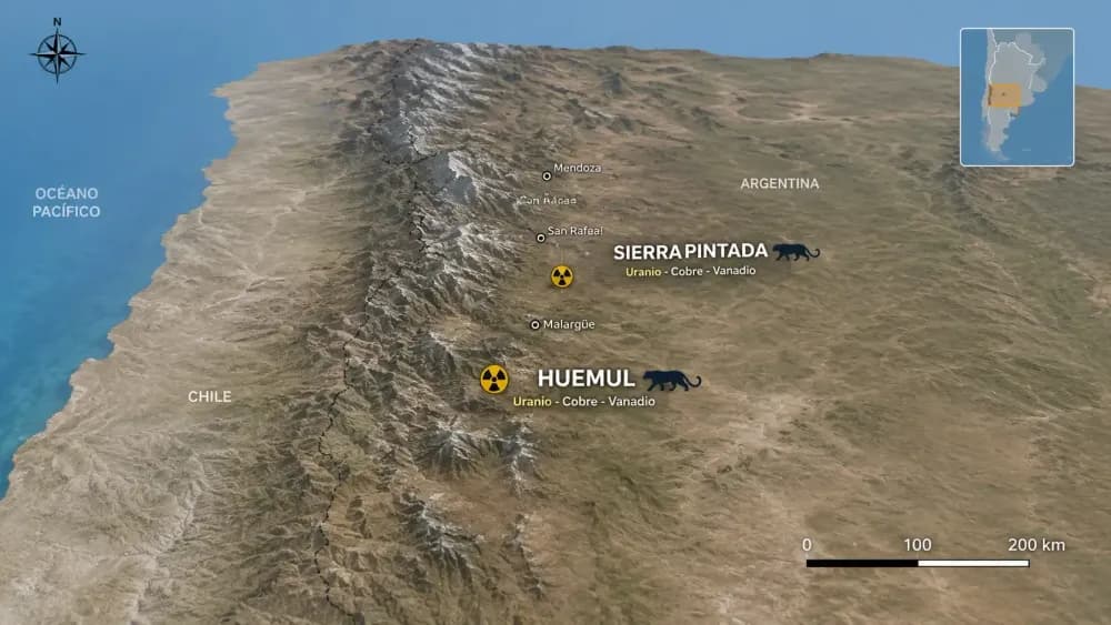 Imagen ilustrativa para la noticia: Jaguar completó 200 muestras en Huemul y avanza sobre un histórico distrito de uranio en Mendoza | Panorama Minero