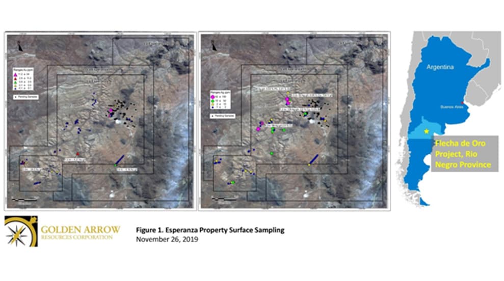 Imagen ilustrativa para la noticia: Proyecto Flecha de Oro: Golden Arrow informa resultados de alta ley provenientes del programa de muestreo inicial | Panorama Minero